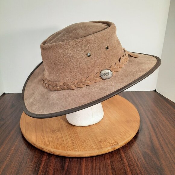 Barmah Squashy Suede Hat Size Large Kangaroo Brown Outback Australia Waterproof - Picture 6 of 12